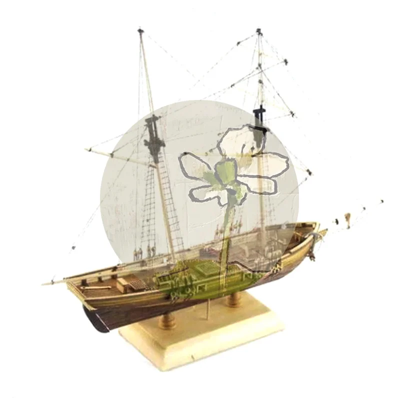 

(JT)1:70 New Port Wooden Sailing Boat Model DIY Kit Ship Assembly Decoration Gift