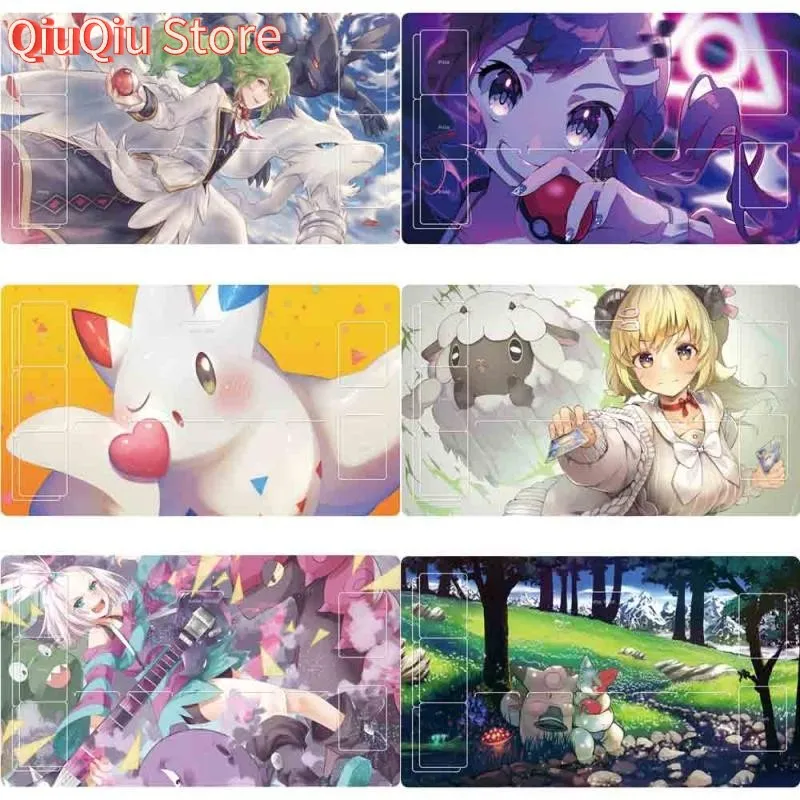 

Pokemon Ptcg Card Pad Cynthia Garchomp Marnie Morpeko Espeon Anime Game Characters 600X350mm Single Player Battle Cards Mat