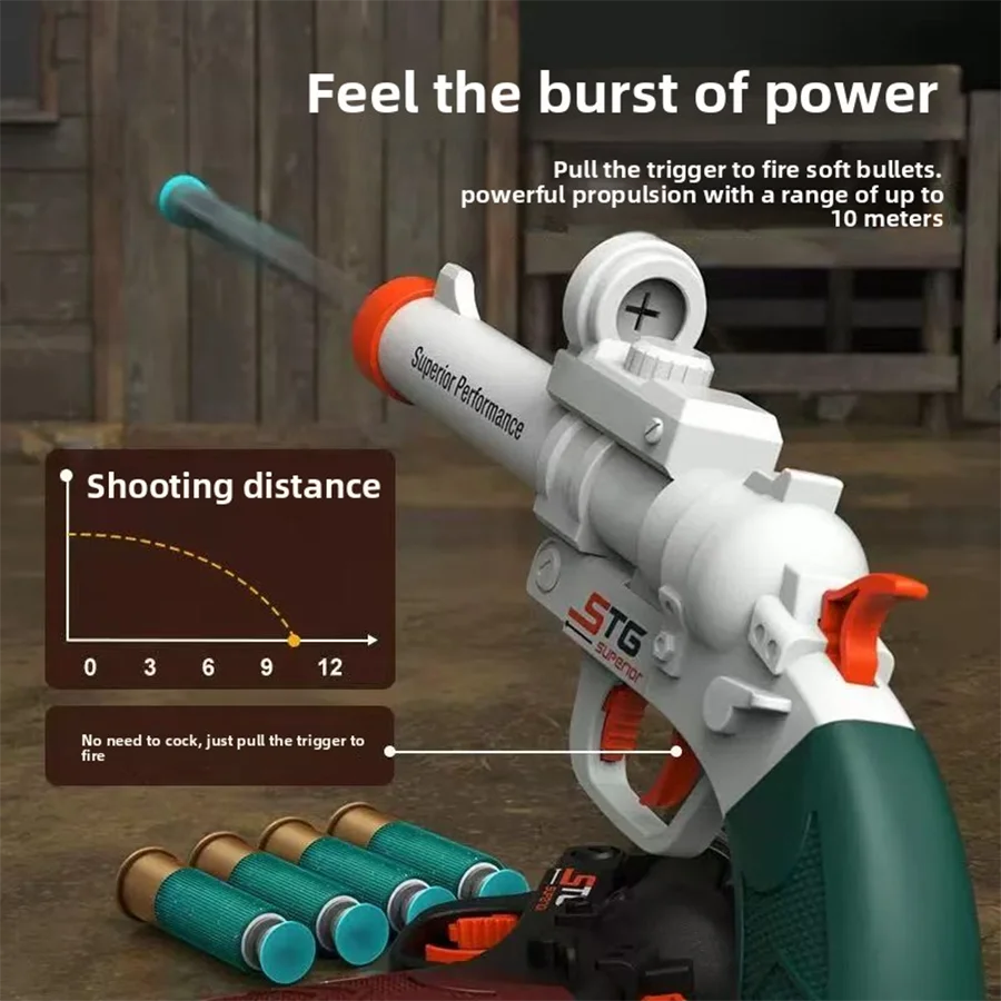 1pc jouet pistolet balle éjection lanceur enfants jouet court pistolet garçons petite pistolet nostalgique arme extérieure jouet pour enfants cadeau