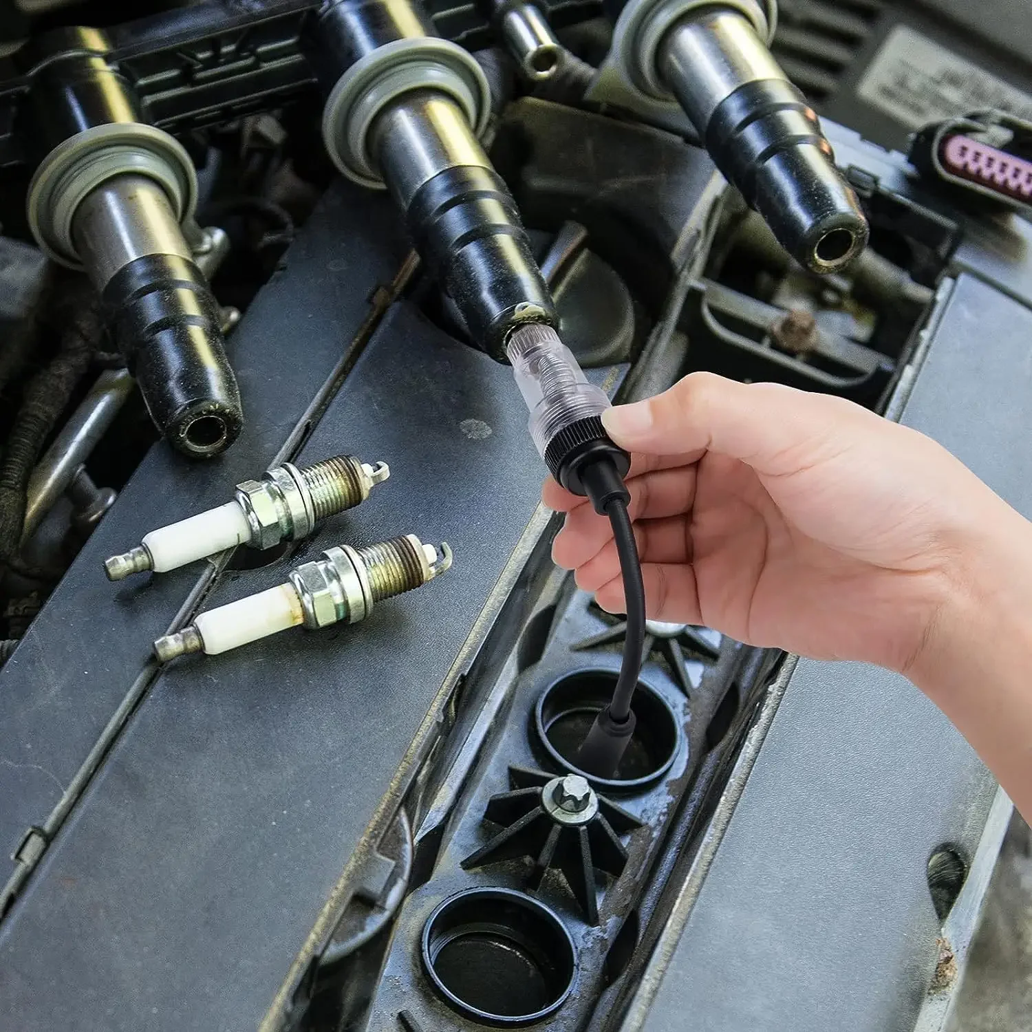 2 قطعة سيارة شرارة التوصيل تستر القلم الإشعال لفائف تستر أداة السيارات مدقق الكاشف السيارات نظام الإشعال تستر