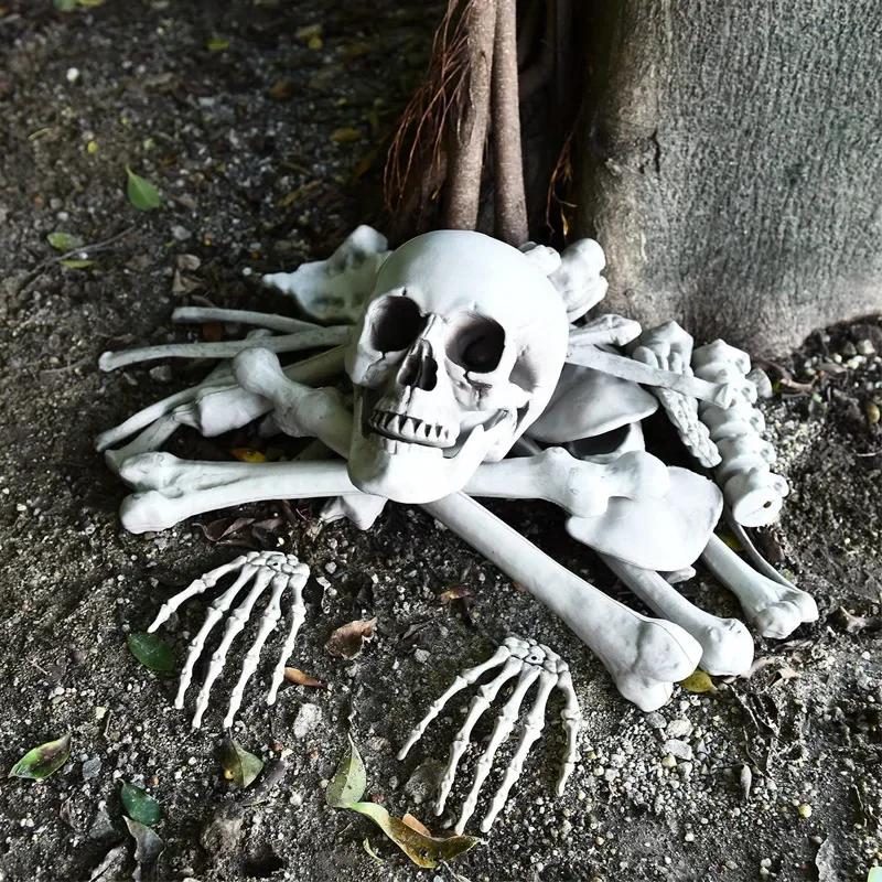 

Halloween Big Skull Skeleton 12 Pcs Set Decoration, Bone, Field Layout Props,
