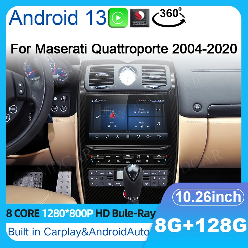 

10.26" Qualcomm Android 13 Car Multimedia Player Stereo Receiver Radio For Maserati Quattroporte 2013-2020 With 4G LTE Carplay