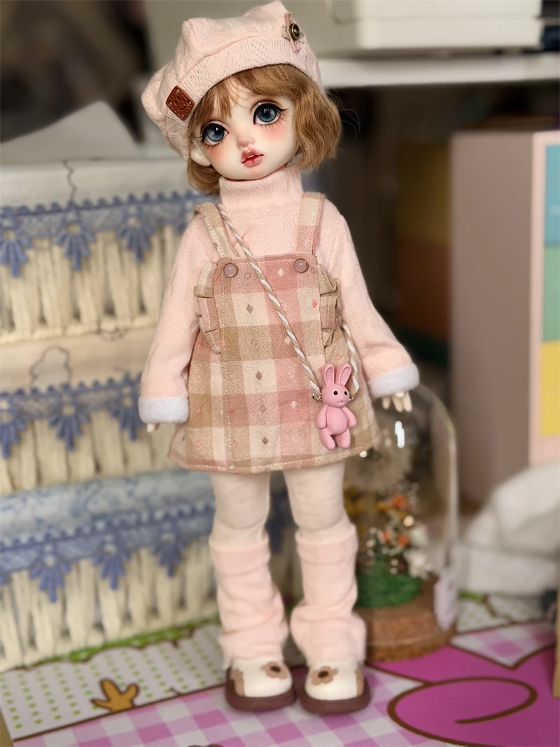 1/4 1/5 1/6 사이즈에 적합한 BJD 인형 옷 서스펜더 스커트 옷 세트 인형 액세서리(6점)