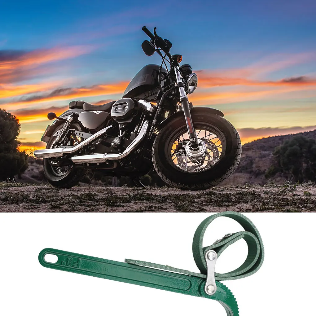 8 Inch Belt Wrench Oil Filter Spanner Puller Strap Set Rubber Band Can Opener Adjustable Wrenches Plumbing Tool