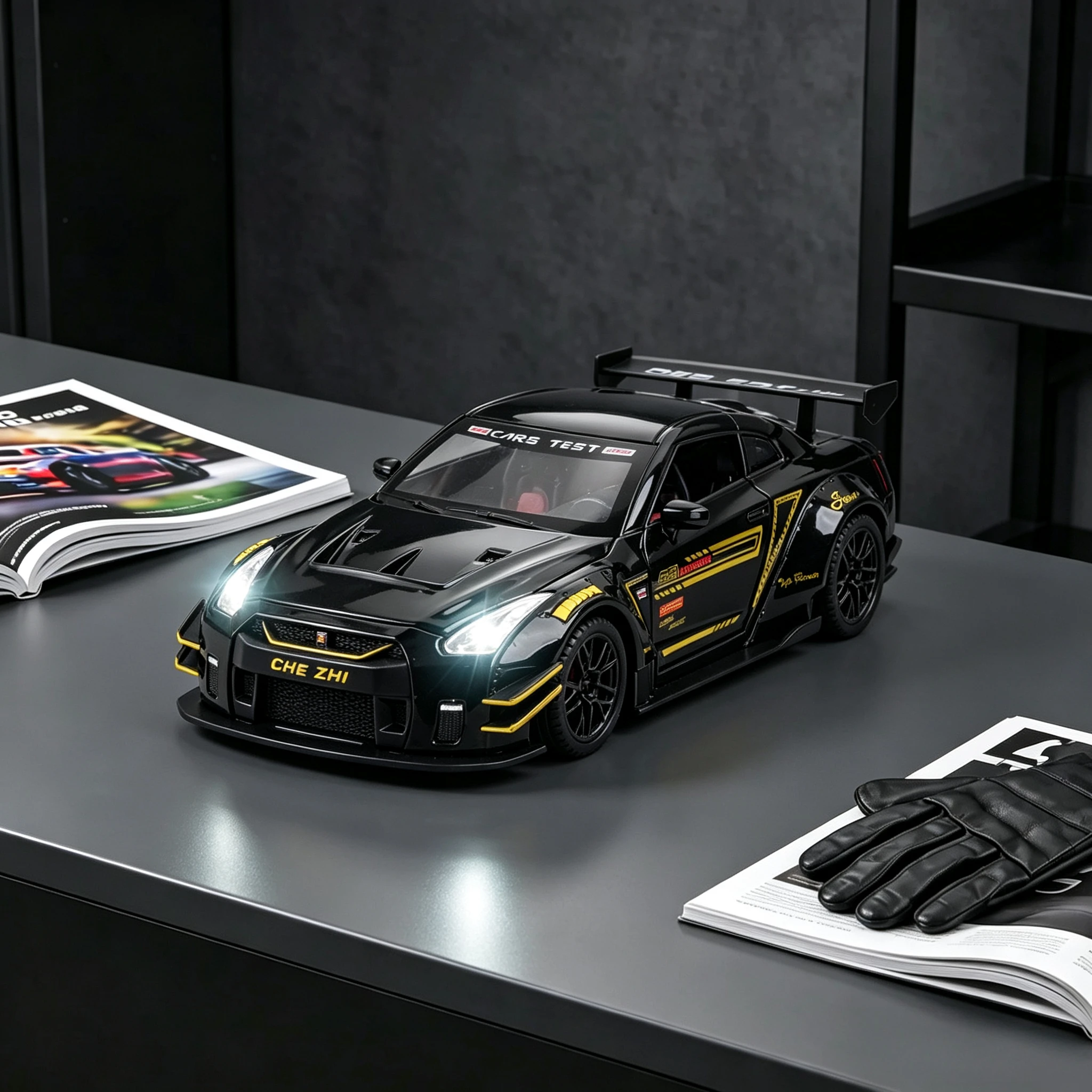 1:24 Skyline R35 Sports Car Diecasts & Vehicles Metal Car Model High Simulation Pull Back Collection