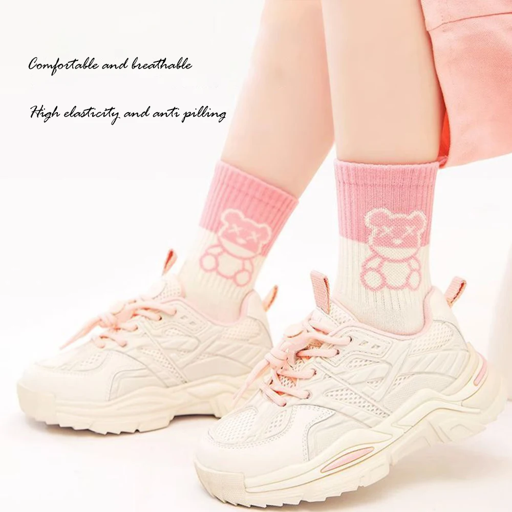 5Pairs 1-14Years Girl Mid-tube Socks High Elasticity Soft And Delicate Dressed To The Nines Athletic Socks Girls' Autumn