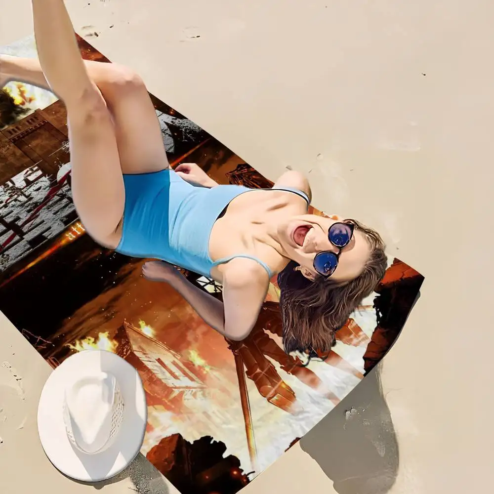 A-Attack On Titan Anime Big Microfiber Beach Towels Quick Dry Towel Sand Beach Towels Pool Towel For Travel Swim Pool Yoga