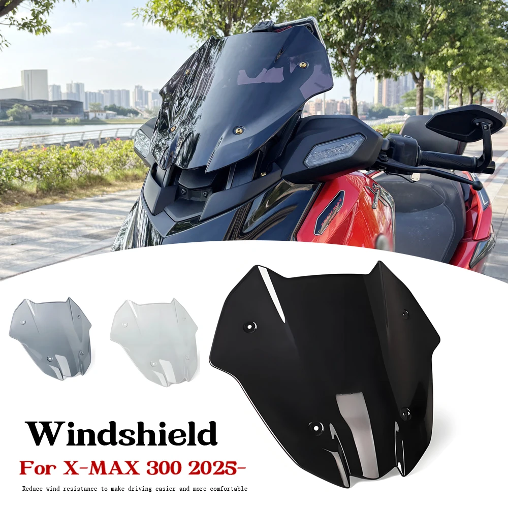 

2025 Windscreen Windshield Wind Deflector Shield Screen Visor Glass Motorcycle Accessories For Yamaha X-MAX XMAX 300 X-MAX300