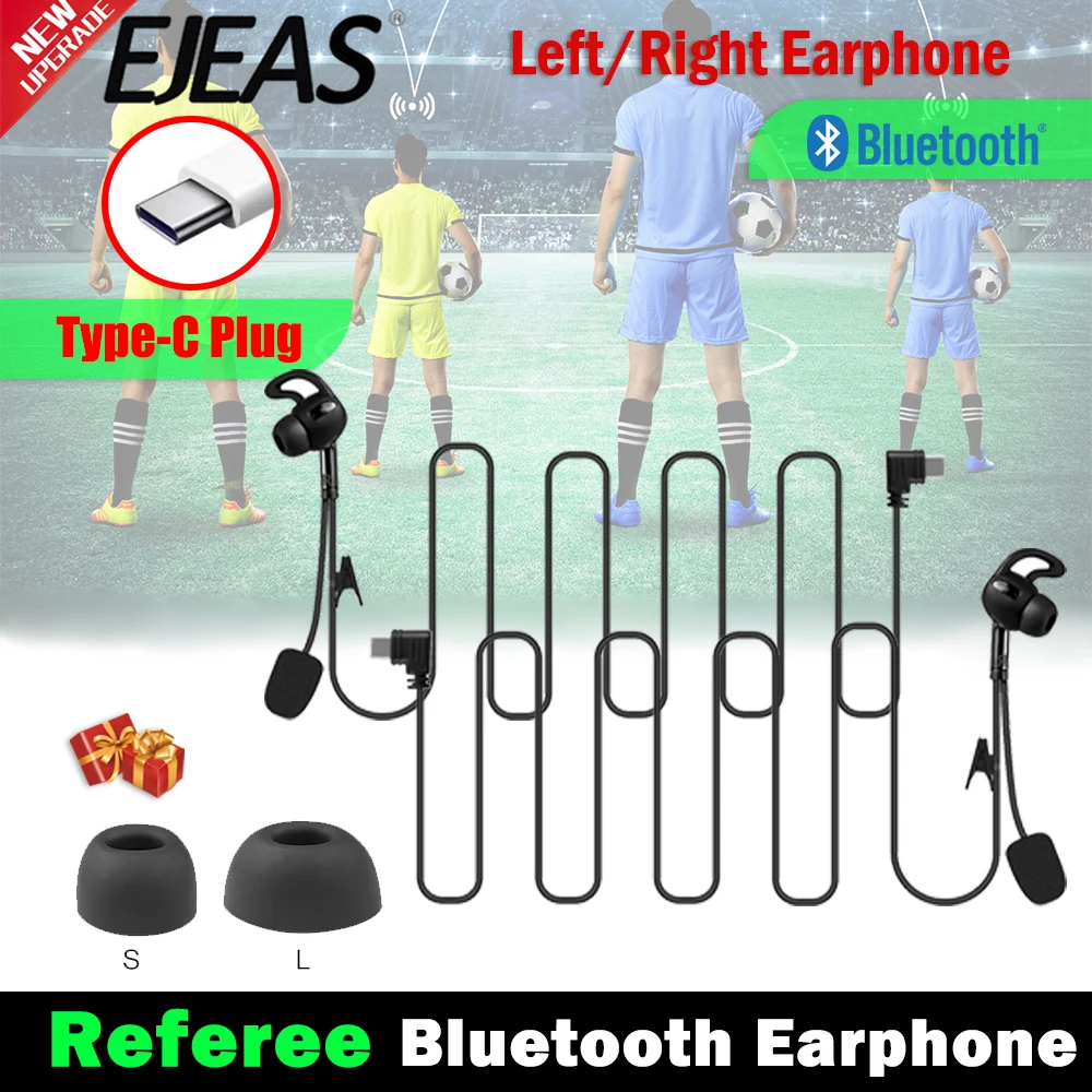 Zestaw słuchawkowy sędziowski do EJEAS V4C Plus/V6C PRO+ Douszny TYPE-C Bluetooth Konferencyjny Interkom Akcesoria Dzielone na Lewy i Prawy Ucho