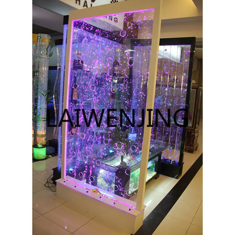 Water Curtain Wall Bubble Flying Subareas Screens Hallway Acrylic Large Fish Tank Aquarium Customized