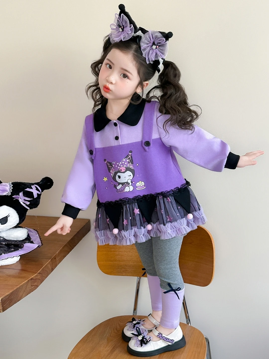 

Girls' Spring Autumn Long Sve Outfit Two Piece Set School orm Work orm Casual Sportswear Children's Clothing