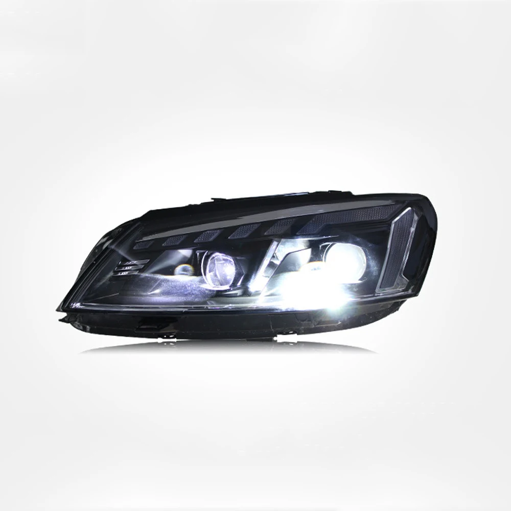 For Volkswagen Passat 2011-2015 Car Accessories Headlight Daytime Running Light LED Dynamic Streamer Turn Signal Front Lamp