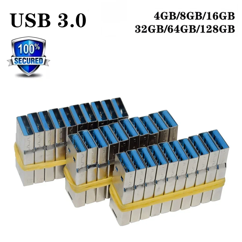 الجملة 10-100 قطعة التوصيل والتشغيل USB3.0 عالية السرعة ذاكرة فلاش 8G 16GB 32GB 64GB 128G قصيرة U القرص شبه النهائي رقاقة بندريف