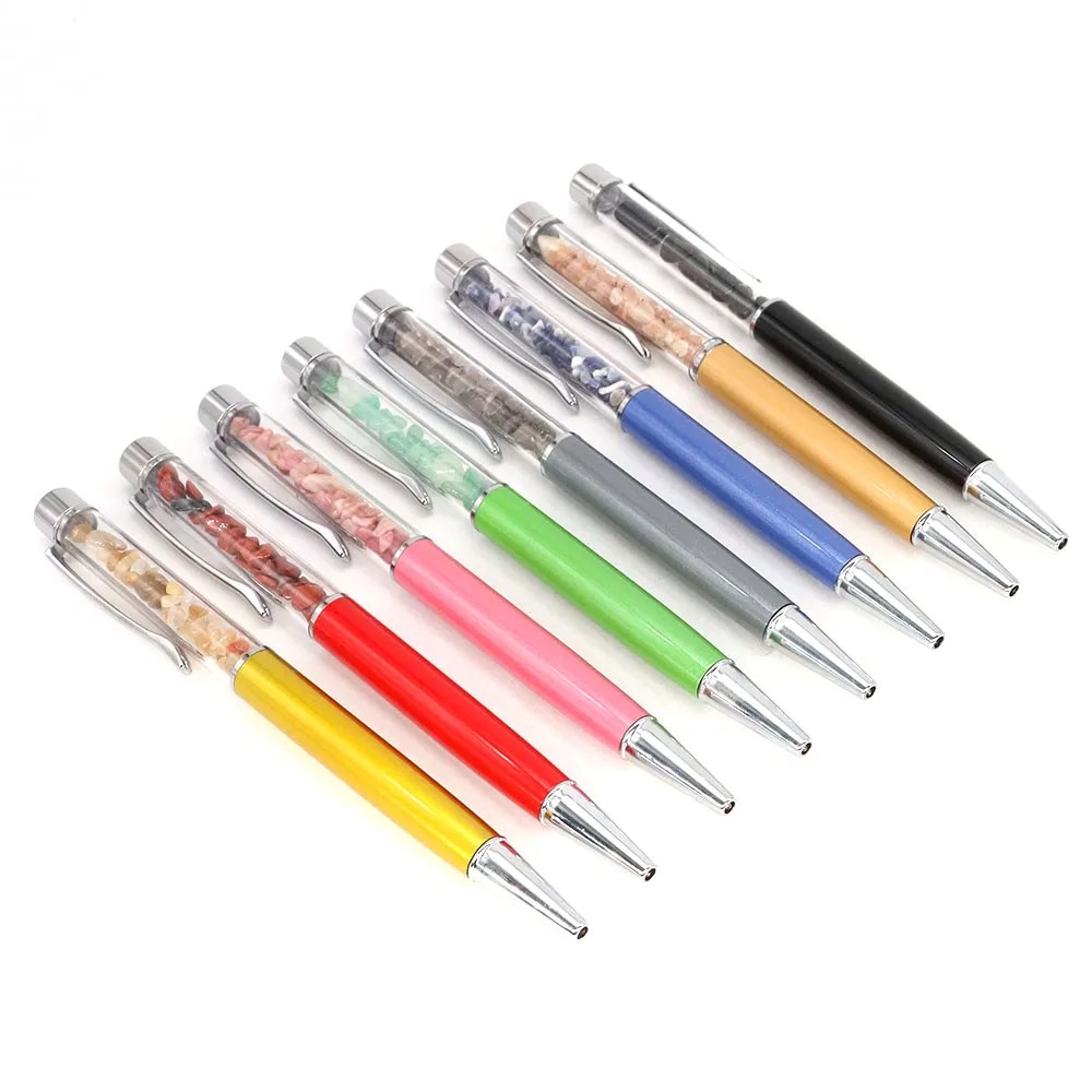 Crystal Ballpoint Pen Natural Stone Healing Reiki Energy Ballpen Fashion Creative Gift Stationery Office School Supplies Decor