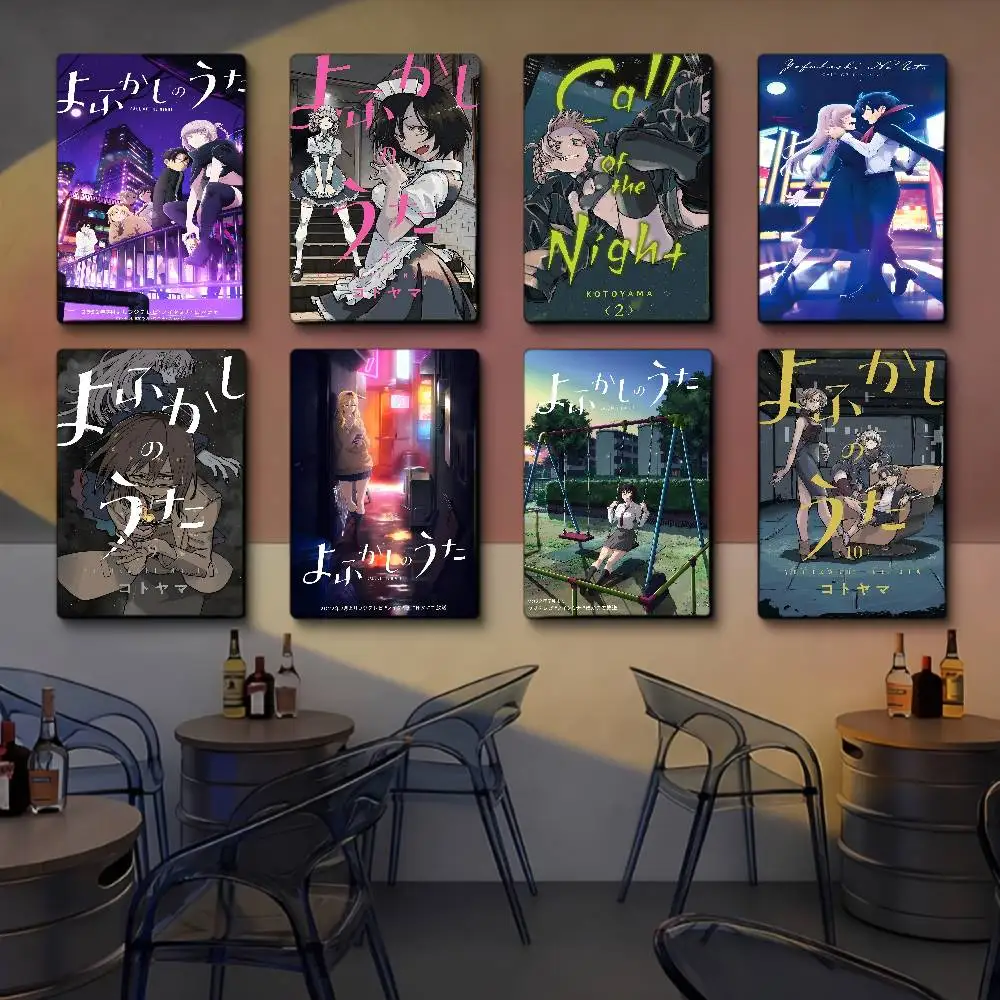 أنيمي نداء الليل الكلاسيكية خمر الملصقات ورق أبيض يطبع الملصقات الفنية Kawaii غرفة ديكور