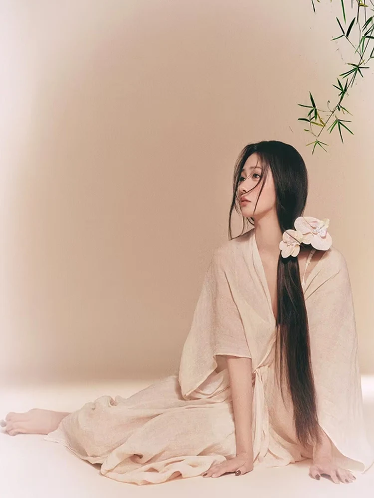 

Новое платье в китайском стиле для фотосессий: студийный костюм в холодных тонах, тема Дзен, для ленивых фотосессий, женская мода, традиционный китайский стиль