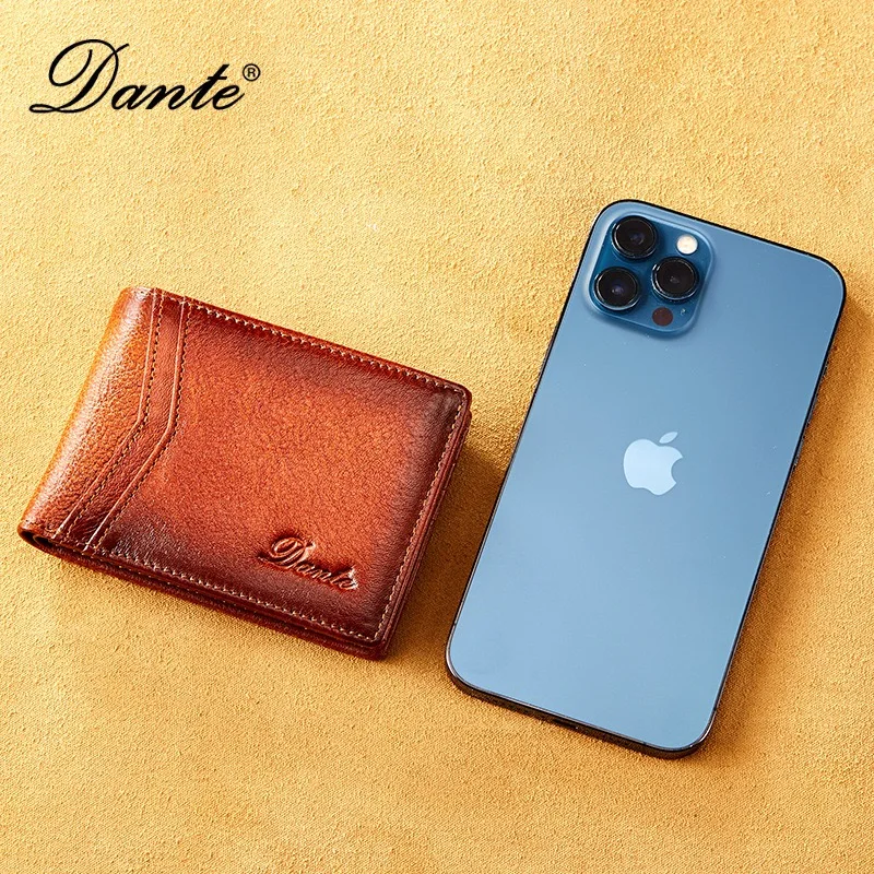 محفظة من جلد البقر ذات الطبقة العلوية بتصميم رفيع، بطاقة RFID الممسحة المضادة للسرقة، تصميم أفقي لترخيص القيادة بدون محفظة #2