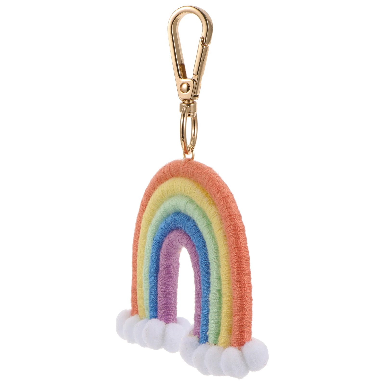 

Key Chain Keychain Ornaments Women's Rings Cotton Rope Rainbow Hand-woven Holder