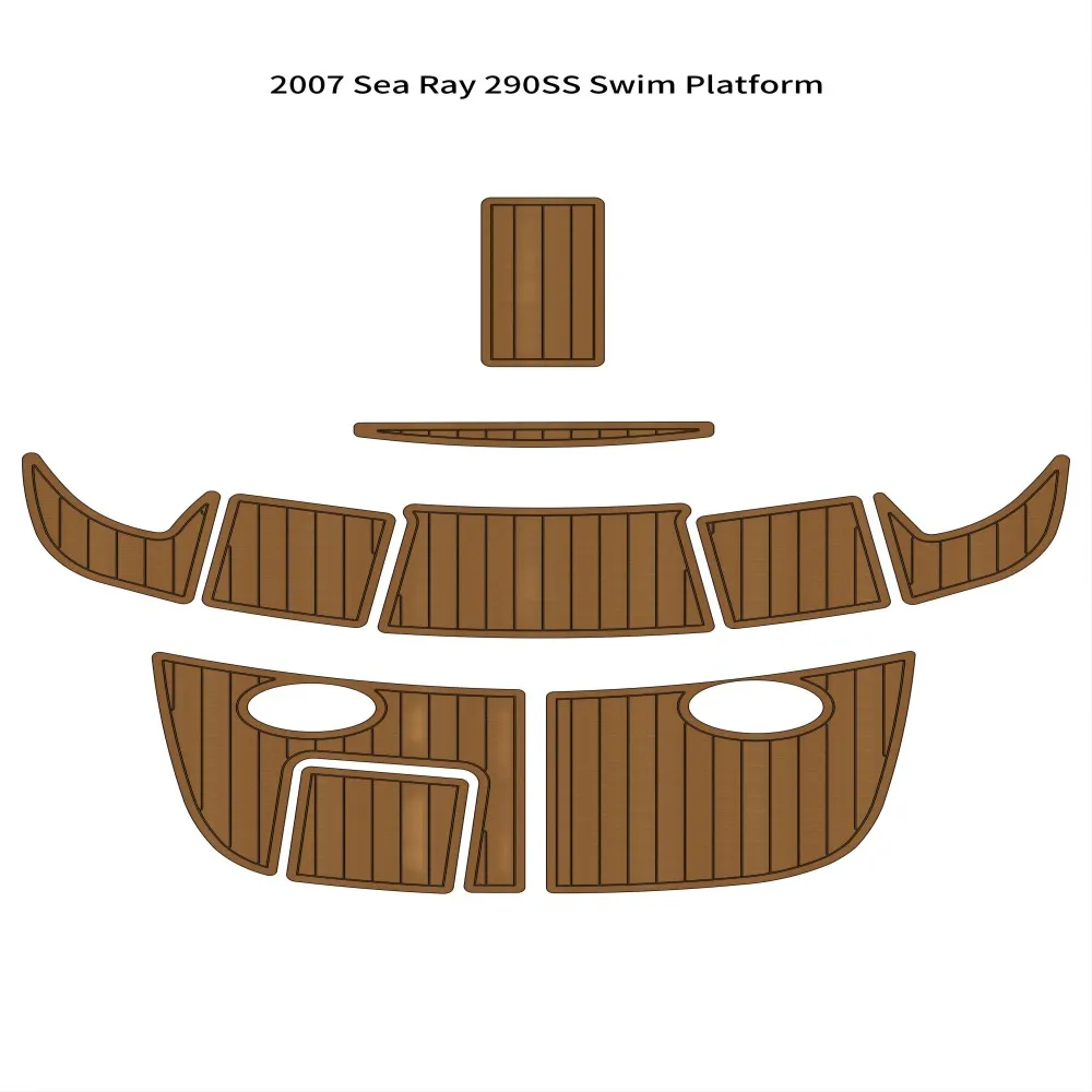 

Swim Platform Pad Boat EVA Foam Faux Teak Deck Floor Mat For 2007 Sea Ray 290SS