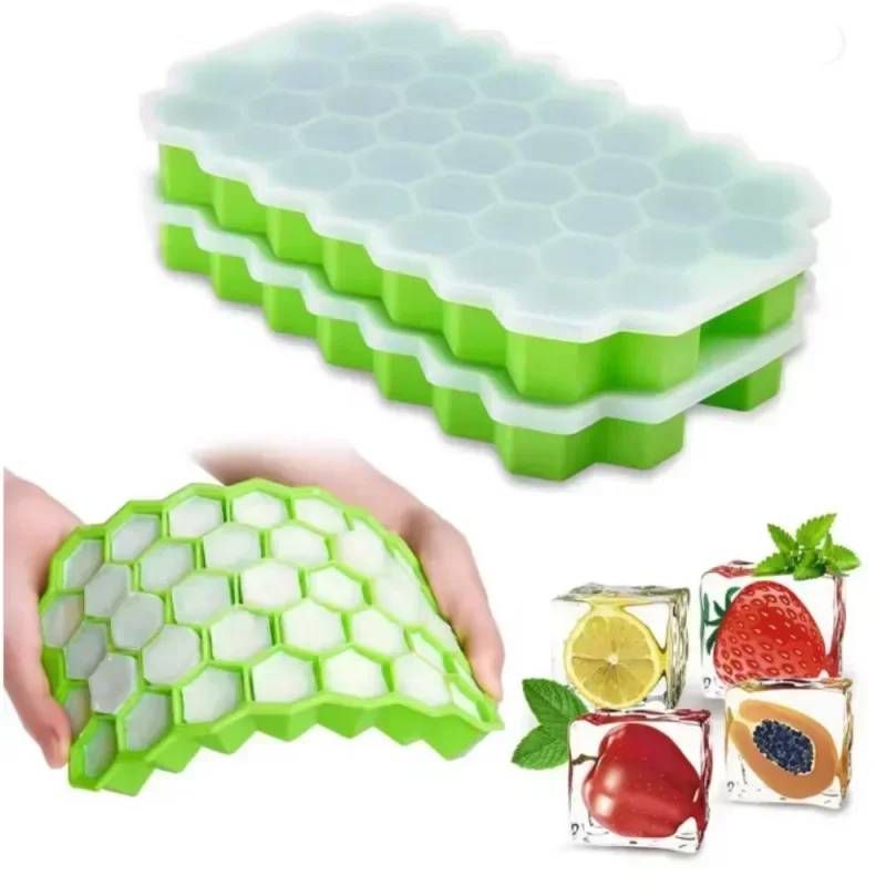 Ice Cube Maker Honeycomb Box Ice Cream Tools Silicone Ice Jelly Juice Food Mold Whiskey Cocktail Accessories Kitchen Tools