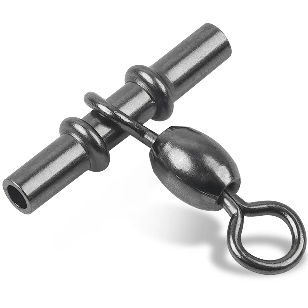 

40Pcs Cross Line Crane Swivels Heavy Duty Brass T-Shape Three 3 Way Swivel Fishing Tackle Crimp Sleeve Fishing Swivels Connector