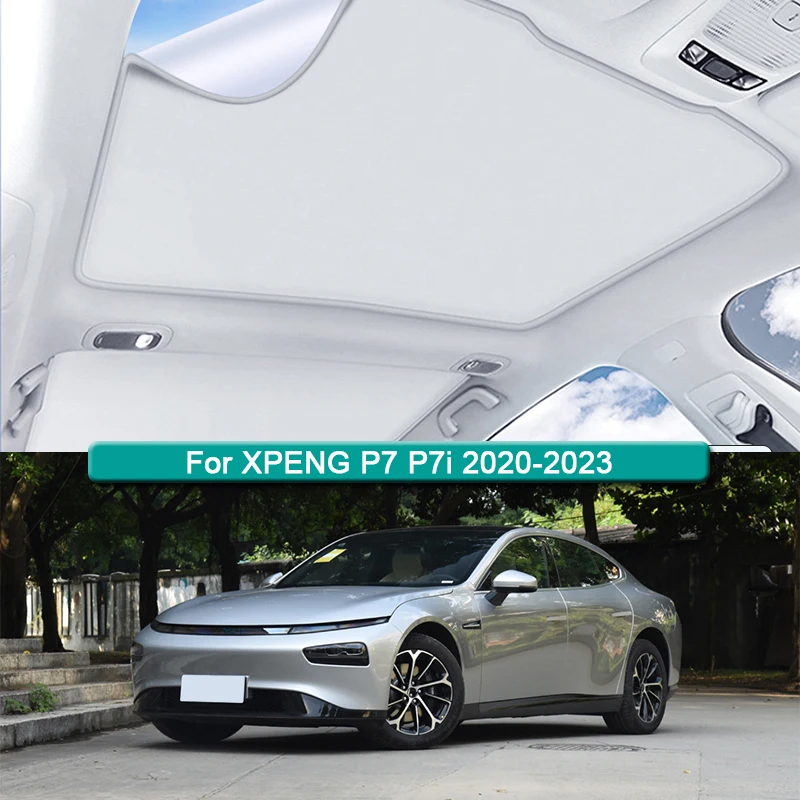 Fit For XPENG P7 P7i 2020-2023 2024 Electrostatic Adsorption Car Roof Sunshade Skylight Blind Shading Windshield Sunroof Cover