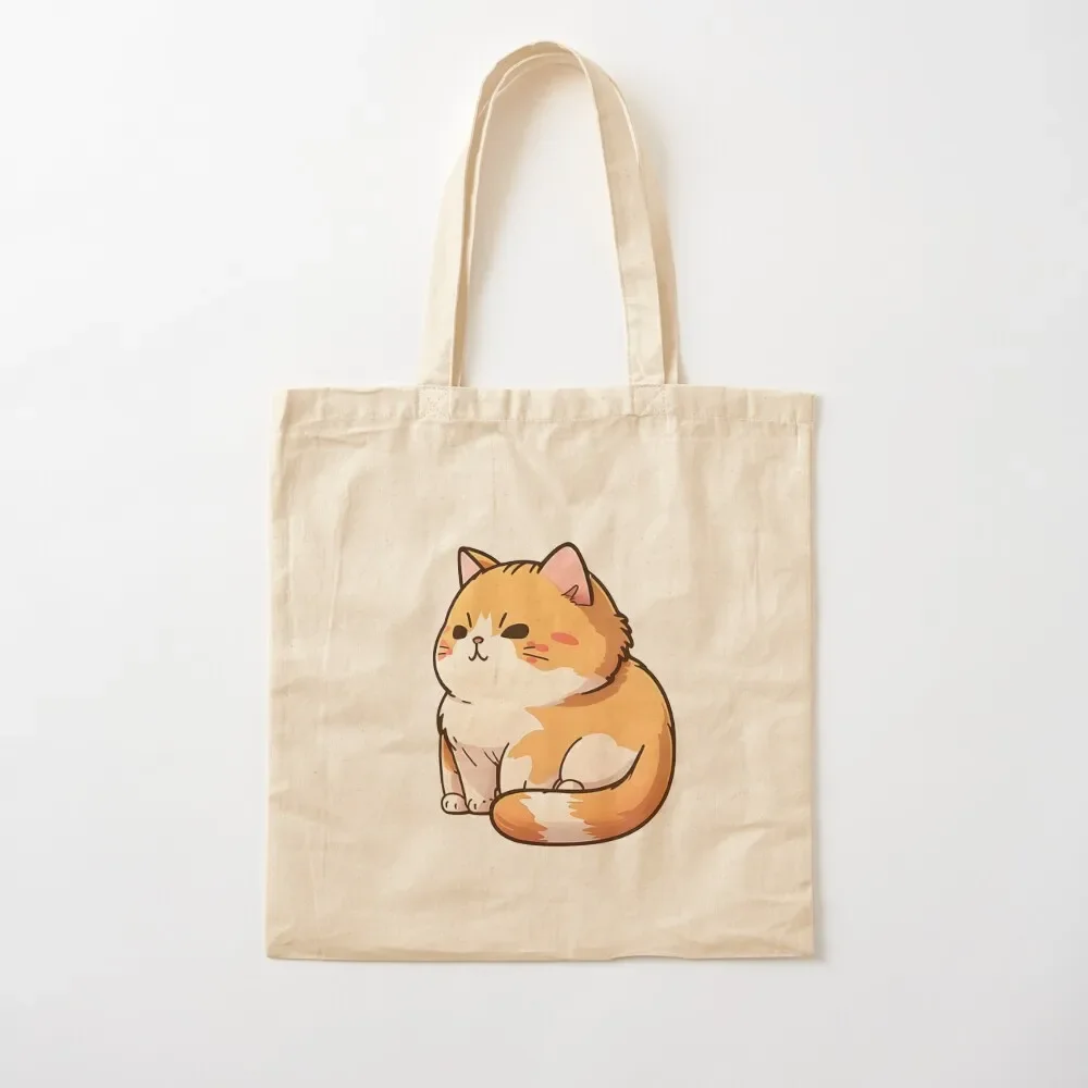 

Cute Orange and White Cat Tote Bag shopping bags foldable supermarket folding bag canvas tote shopper bag women