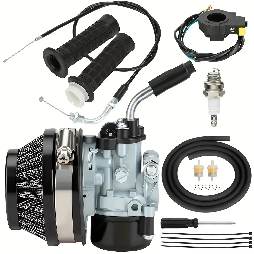 

High Performance Racing Carburetor with Air Filter for 2-Stroke 49/50cc 80/100cc Engines Motorized Bike Dirt Bike Moped Upgrade