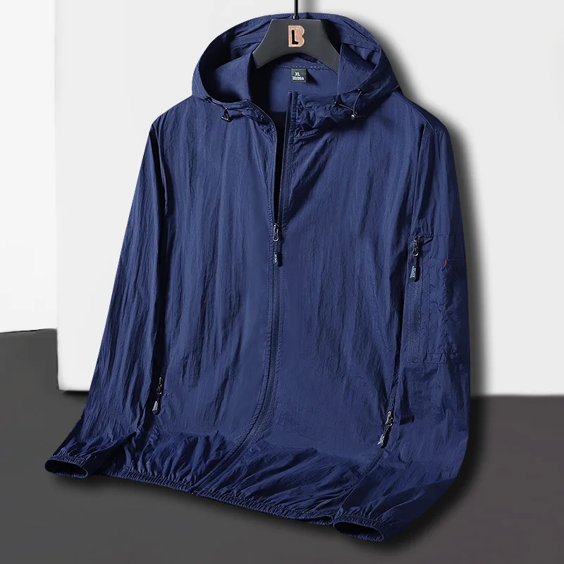 Chaqueta de Camping para hombre, cortavientos para senderismo, abrigo de escalada y pesca de secado rápido, chaqueta de Trekking con bolsillo, ropa de gimnasio