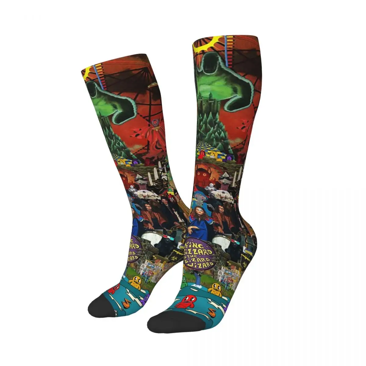 King Gizzard And The Lizard Wizard Socken, Harajuku-Strümpfe, ganzjährig lange Socken, Zubehör für das Geburtstagsgeschenk von Mann und Frau