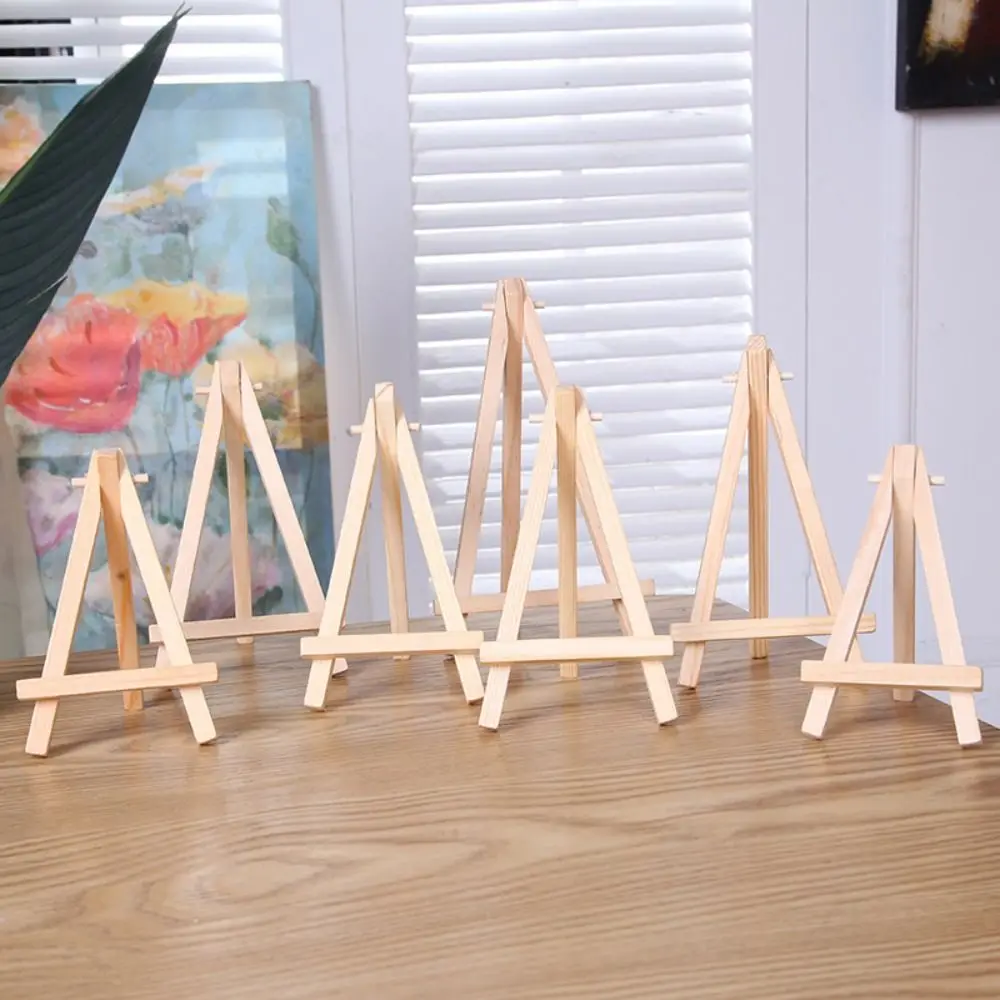 Wood Material Tabletop Easel Triangle Shape Foldable Design Painting Display Holder Portable Design DIY Craft Wood Drawing Easel