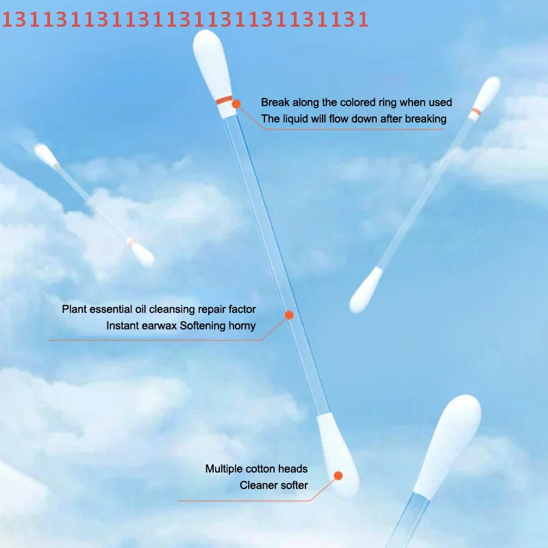 50 قطعة من مسحات القطن لتنظيف أذن الحيوانات الأليفة 2 في 1 من الزيوت العطرية مملوءة لتنظيف الأذن براعم إزالة شمع الأذن اللطيفة للكلاب والقطط #5