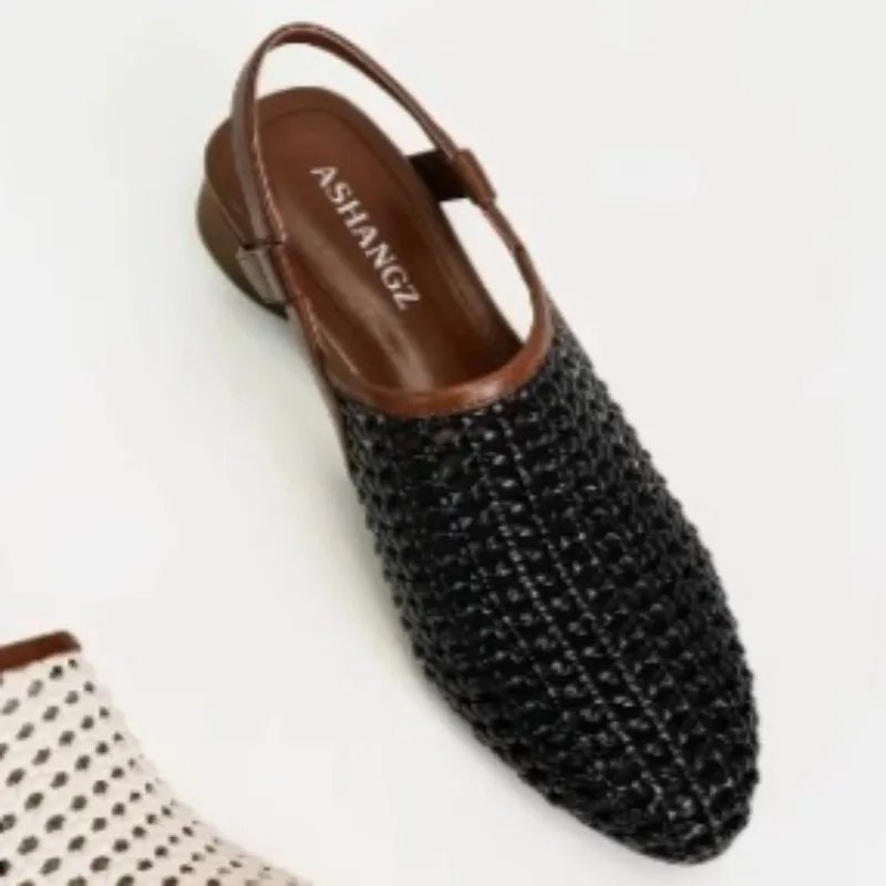 Sandali da donna Nuovo stile Sandali popolari Appartamenti a punta Mocassini moda con fondo Semplici scarpe da donna di lusso nere Zapatos Mujer