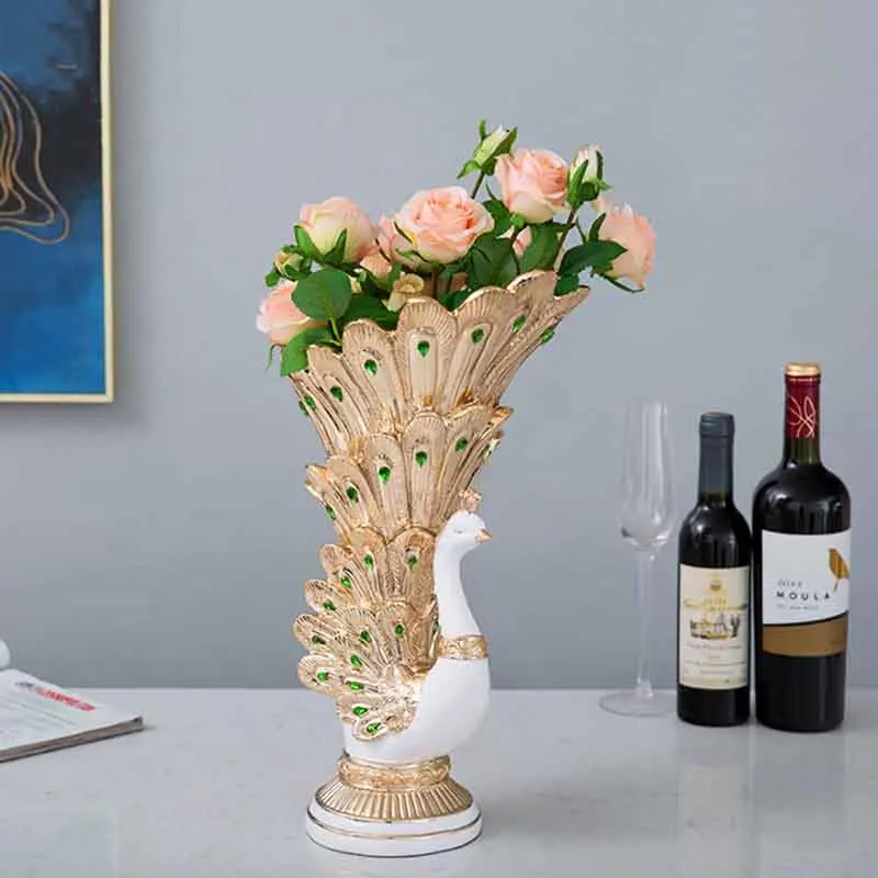 

Creative Peacock Sculpture,Animal Model Decor,Vase Ornament,Living Room Office Desktop Decoration,Home Crafts,Nordic Art Gifts