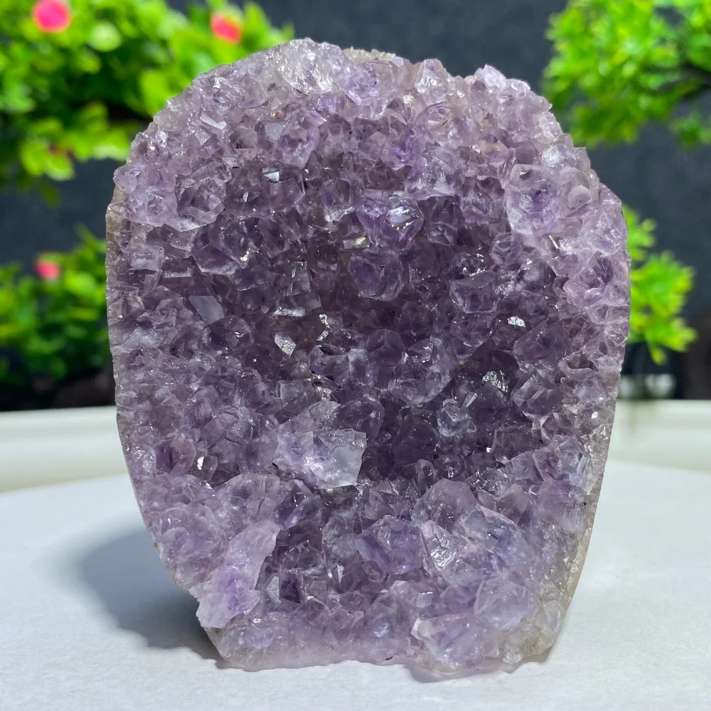 Natural Amethyst Crystal Flower Cluster Quartz Stone Mineral Specimen for Energy Reiki Meditation Healing Gemstone Gift