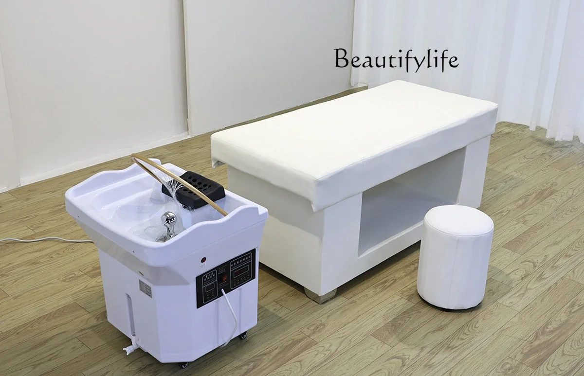 

Hair treatment barber shop beauty salon special multi-functional water circulation fumigation bed for shampoo bed