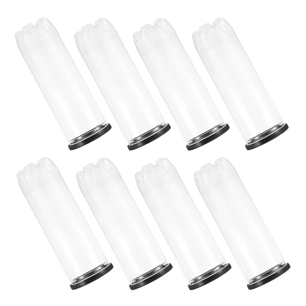 

8Pcs Transparent PVC Tennis Ball Canister with Sleek Black Lid Dustproof Moisture Resistant Portable Storage Tube for Tennis