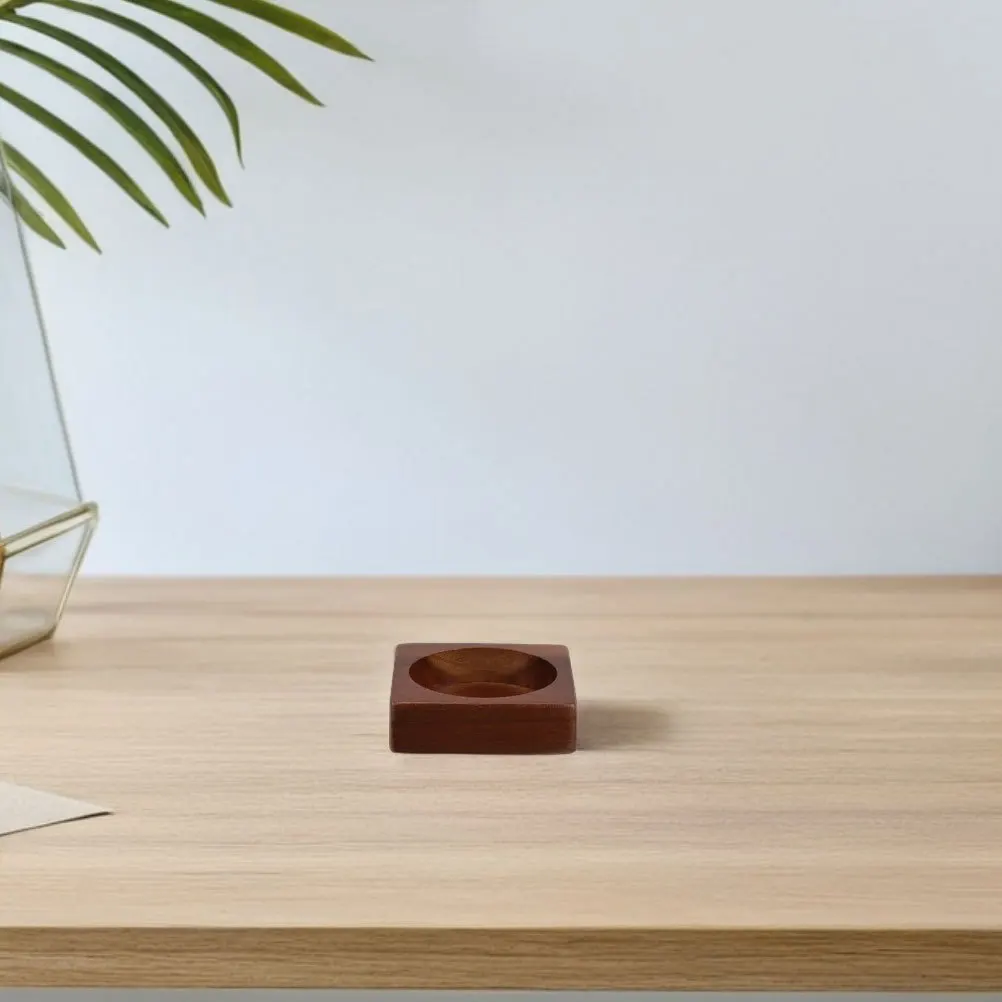 

2Pcs Wood Grinder Base Rustic Kitchen Decor Tray Salt Pepper Holder Wooden Spice Rack Organizing Counter Storage