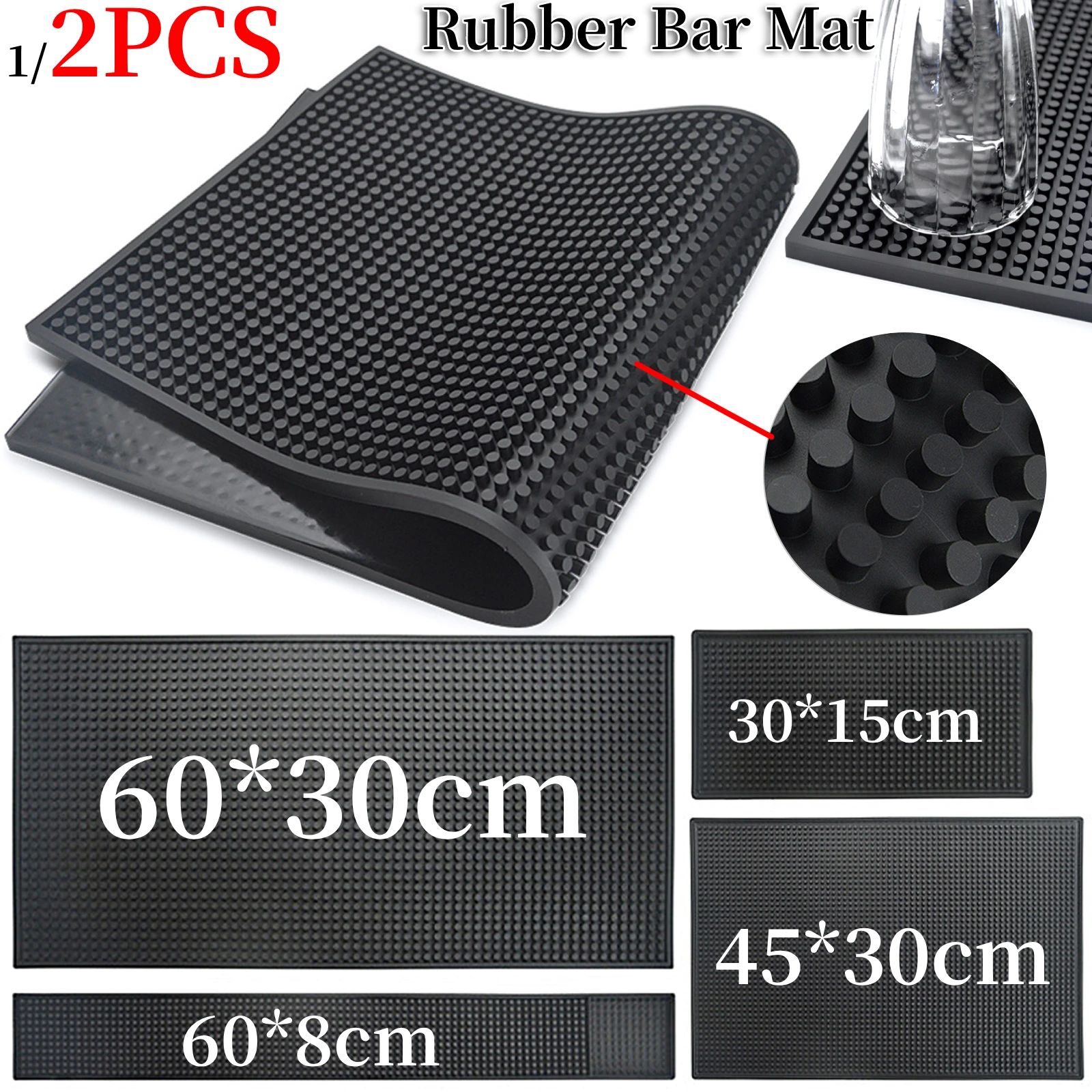 Bar Mat Anti-slip PVC Cafe Bar Mats Home Cup Mat Waterproof Heat Resistant Durable Drain Bar Service Spill Mat for Home Bar Cafe