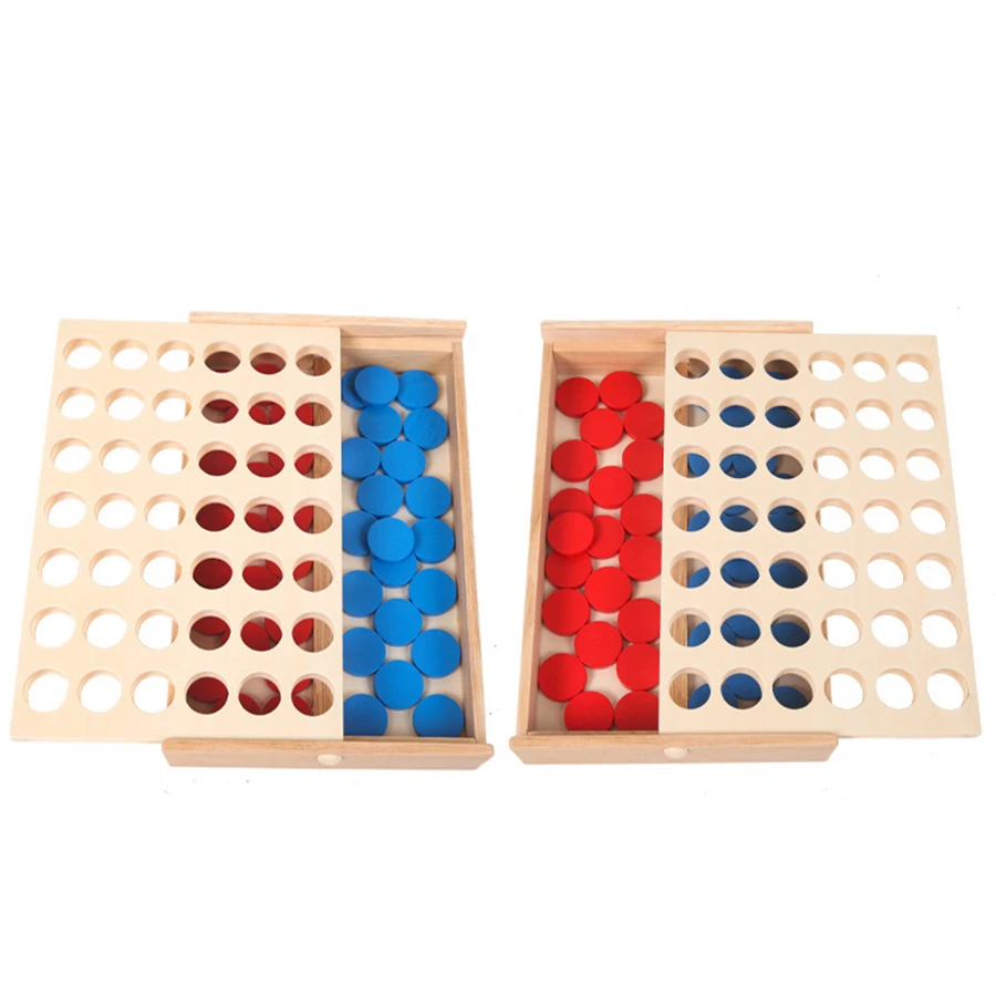 New Wooden Boxed Four-connected Chess Four-piece Tabletop Game Early Education Educational Toys Intellectual Games Montessori