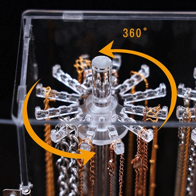 Clear Acrylic Jewelry Holder Bracelet Necklace Display Stand Large Capacity Jewelry Dustproof Storage Case