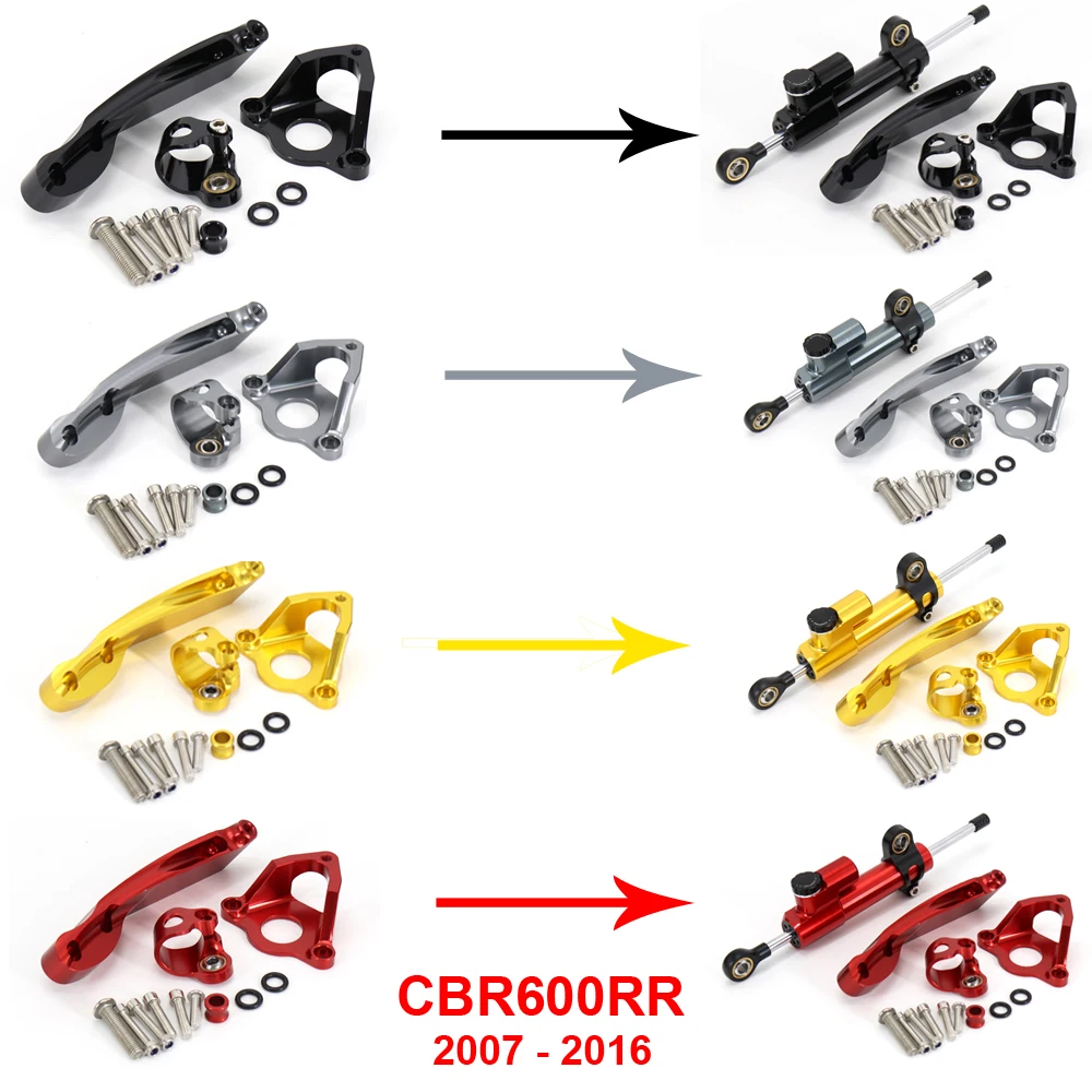 

For Honda CBR600RR CBR 600 RR CBR 600RR 2007-2016 Motorcycle Fiber Carbon Steering Damper Stabilizer Safety Control Bracket