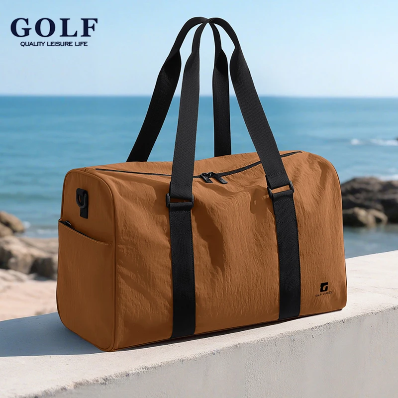 GOLF QUALITY Large Capacity Travel Bag Waterproof Foldable Duffel Versatile Handbag Lightweight Sand Brown Luggage for Travel