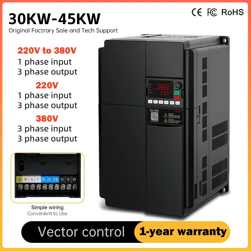 SU900 VFD 30KW 37KW 45KW High power Variable Frequency Drive 3 Phase380V Speed Controller Inverter Motor frequency converter