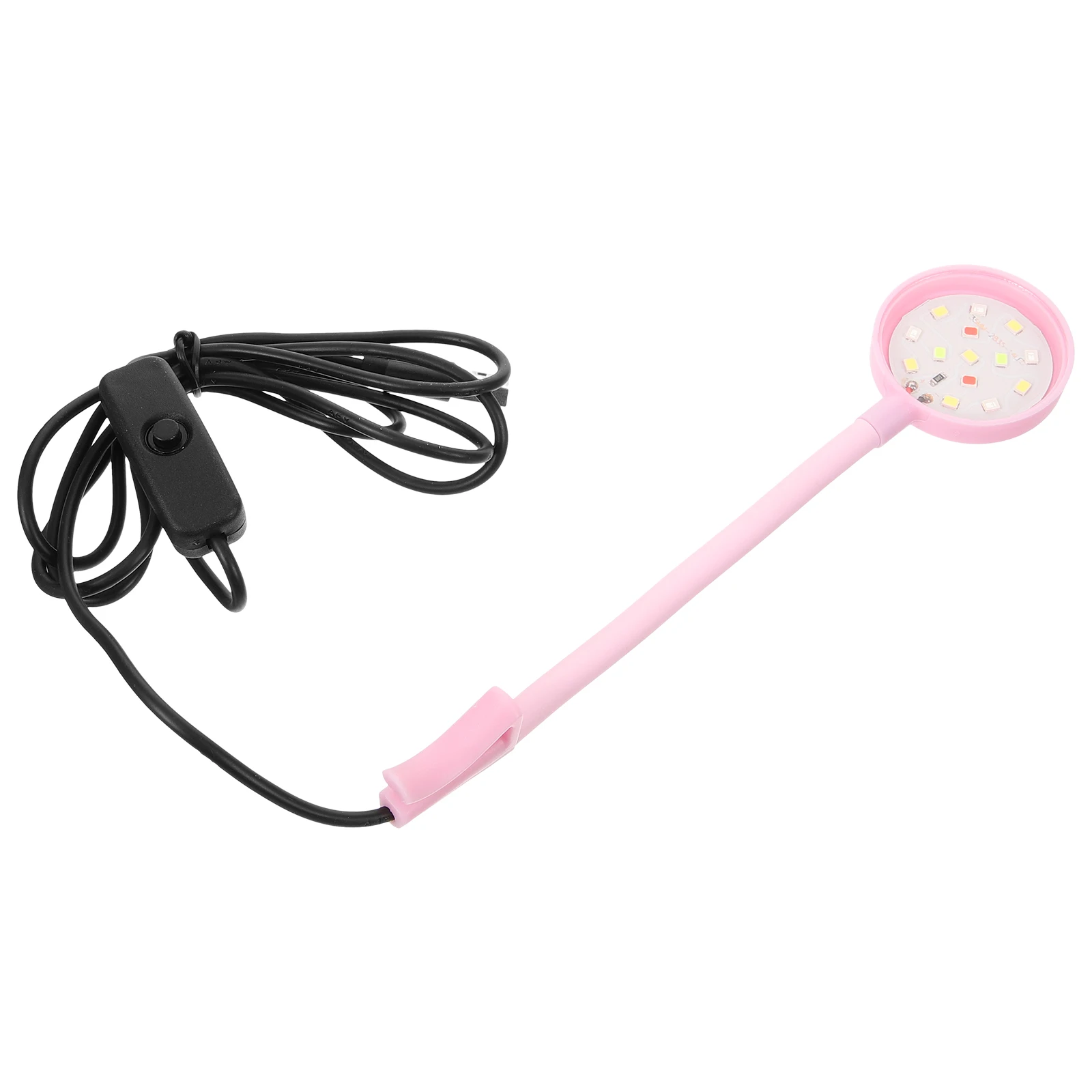 

Small Fish Tank Light LED Aquarium Lamp USB Mini Wear resistant 360 Degree Pink Lighting Reusable Marine Daily Water Grass