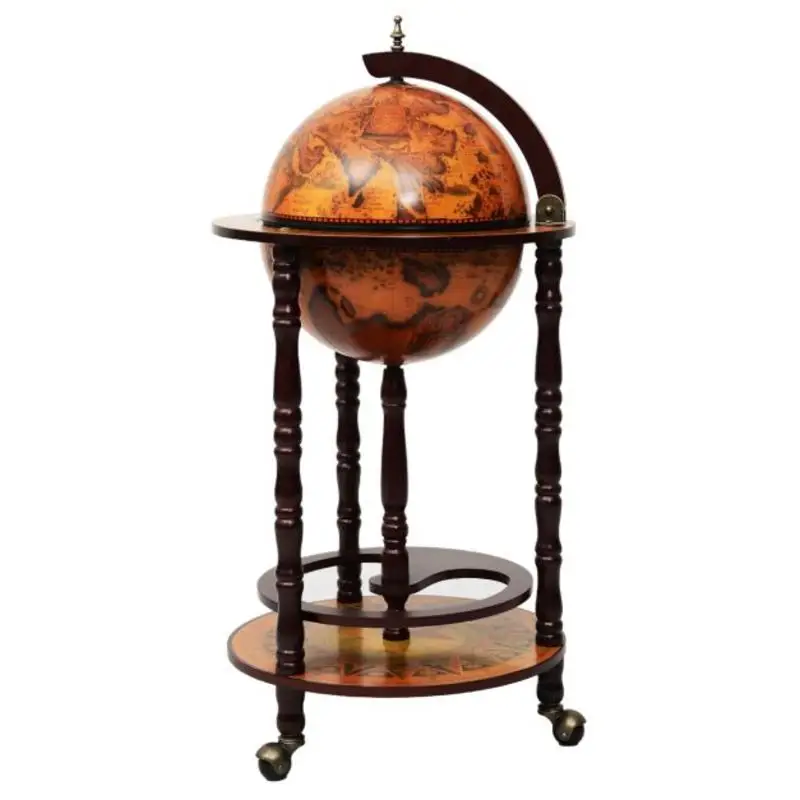 

16th Century Wood Globe Wine Bar Stand