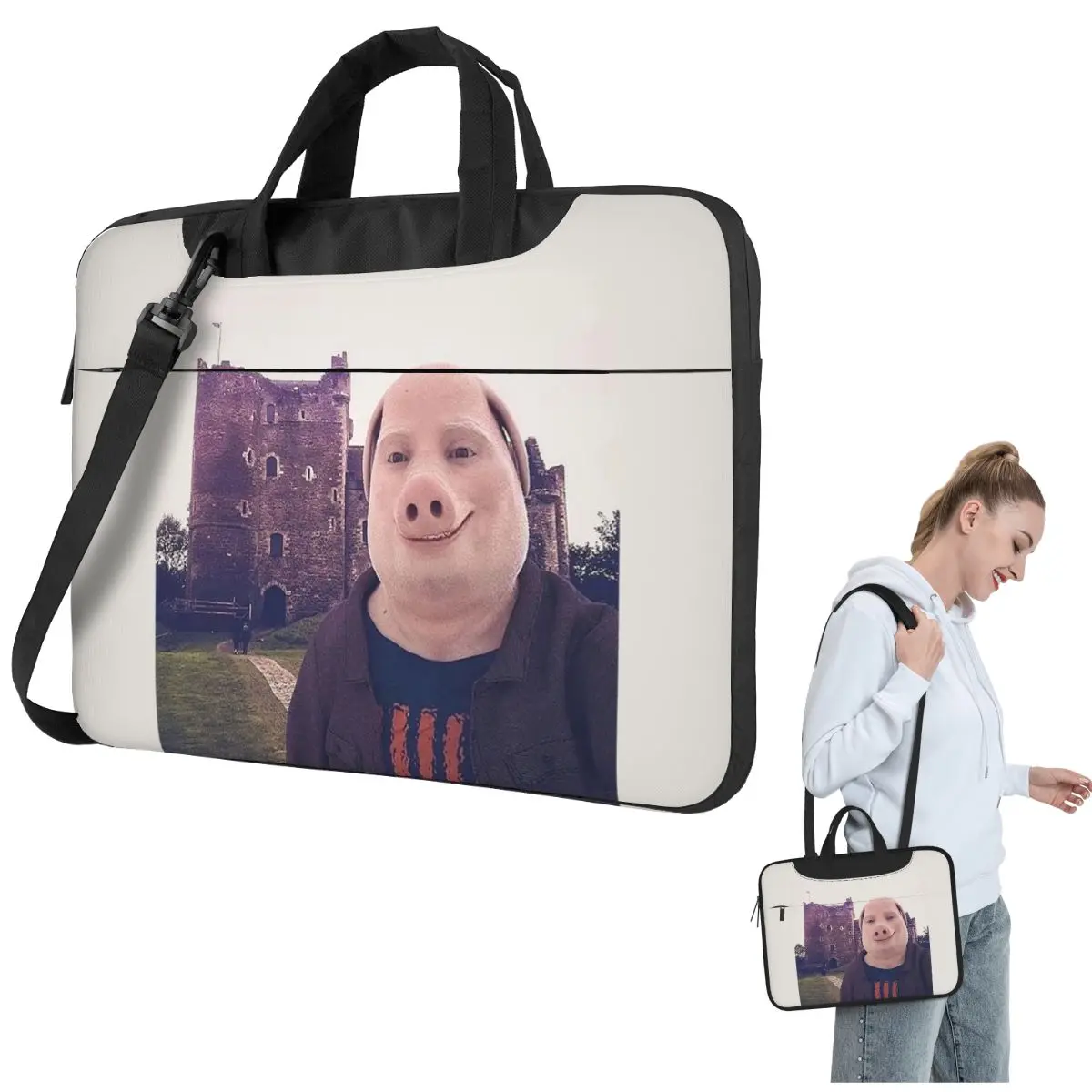 

John Pork Laptop Bag Protective Case Computer Bag 13 14 15.6 Inch Crossbody Laptop Pouch For Macbook Pro Air