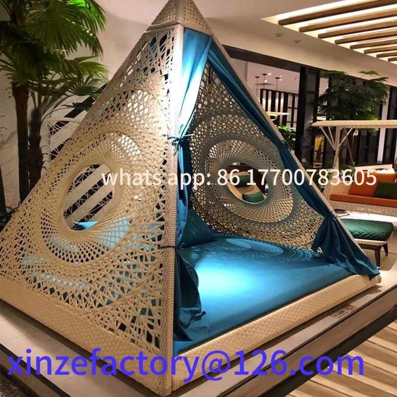 

Customizable hotel courtyard garden rattan furniture