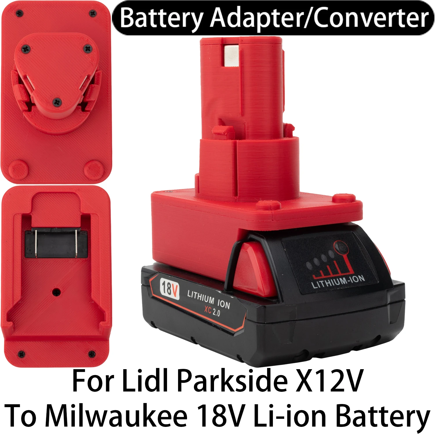 

Adapter Converter For Lidl Parkside X12V Li-ion Tools To Milwaukee 18V Li-ion Battery Adapter Converte Toolr Accessory