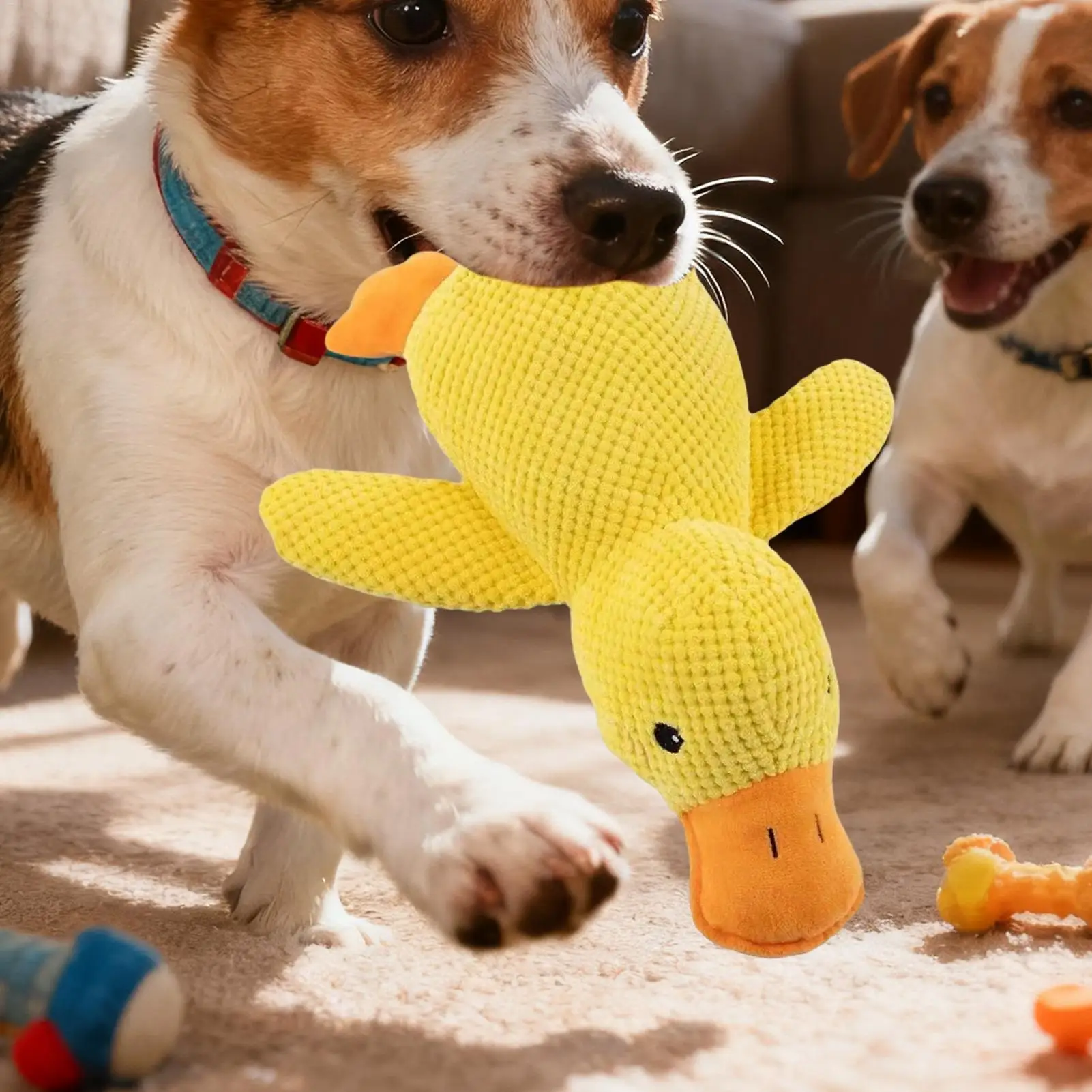 Quietschendes Enten-Hundespielzeug für Zahnung, Weiches Interaktives Kauspielzeug für Welpen-Zahnpflege, Spaßiger Reisebegleiter für Strand, Park und Garten